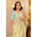 Picture of Beauteous Organza Pale Golden Rod Saree