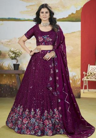 Picture of Admirable Chiffon Saddle Brown Lehenga Choli
