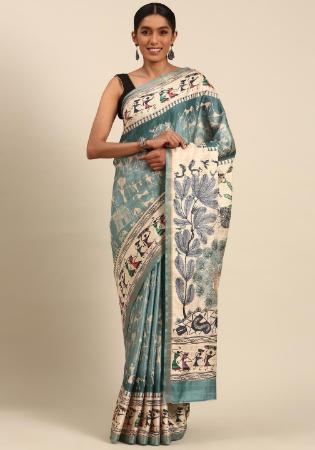 Picture of Sublime Cotton Silver Saree
