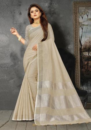 Picture of Amazing Linen Beige Saree