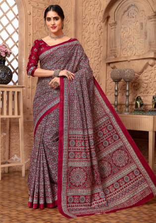 Picture of Shapely Cotton Dim Gray Saree