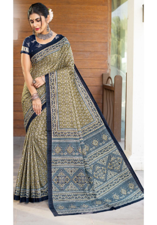 Picture of Superb Cotton Rosy Brown Saree