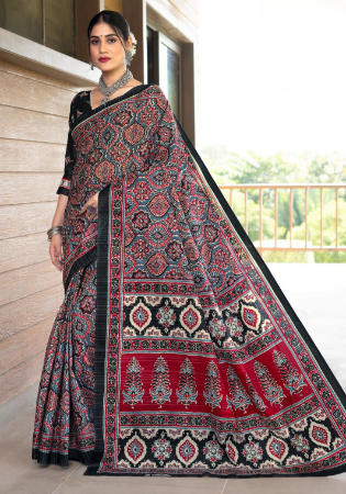 Picture of Beautiful Cotton Dark Slate Grey Saree