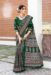 Picture of Excellent Cotton Forest Green Saree