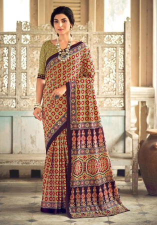 Picture of Taking Cotton Dark Khaki Saree