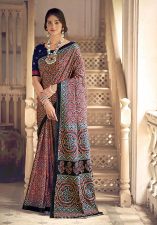 Picture of Graceful Cotton Pale Violet Red Saree