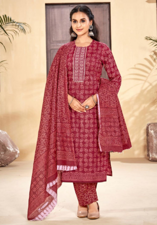 Picture of Elegant Cotton Brown Readymade Salwar Kameez