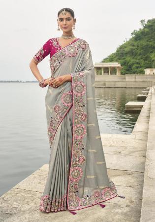 Picture of Ideal Silk Dark Grey Saree