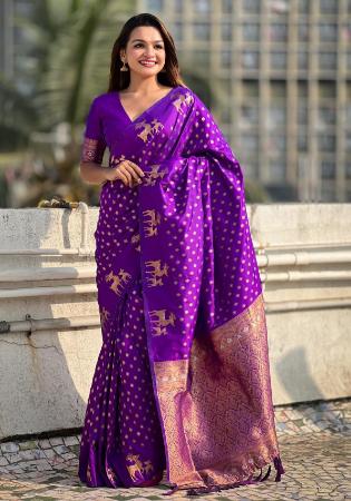 Picture of Gorgeous Silk Dark Orchid Saree