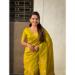 Picture of Lovely Silk Golden Rod Saree