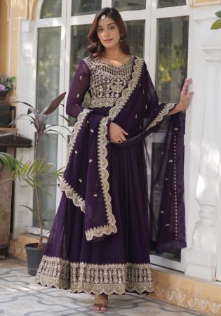 Picture of Sublime Georgette Dark Slate Grey Readymade Gown