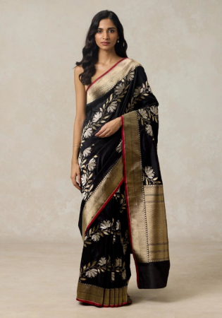 Picture of Elegant Silk Black Saree
