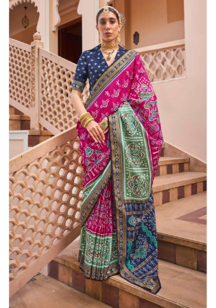 Picture of Beautiful Silk Thistle Saree