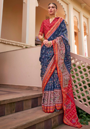 Picture of Comely Silk Dark Slate Grey Saree
