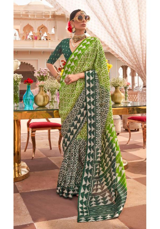 Picture of Magnificent Silk Olive Saree