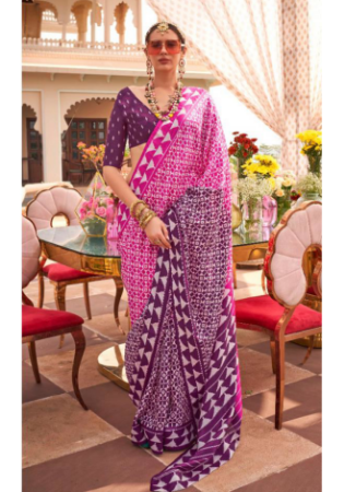 Picture of Sublime Silk Medium Violet Red Saree