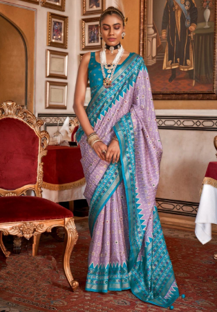 Picture of Resplendent Silk Thistle Saree