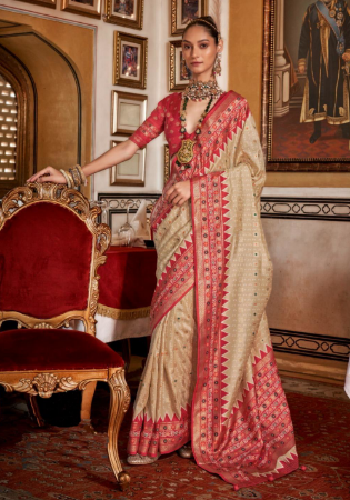 Picture of Marvelous Silk Tan Saree