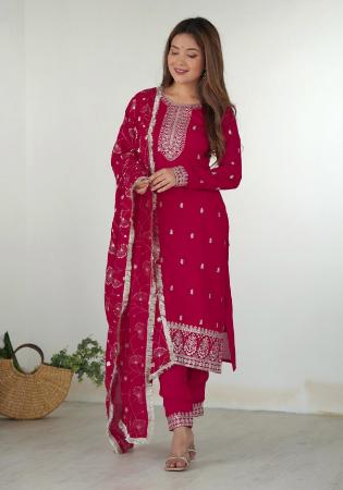 Picture of Pleasing Silk Light Pink Readymade Salwar Kameez