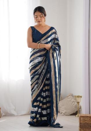 Picture of Appealing Georgette Dark Slate Grey Saree