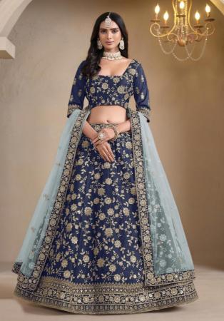 Picture of Beautiful Silk Dark Slate Grey Lehenga Choli