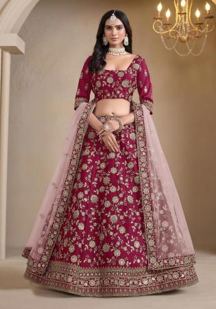 Picture of Enticing Silk Pink Lehenga Choli