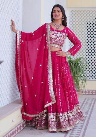 Picture of Sublime Georgette Medium Violet Red Lehenga Choli