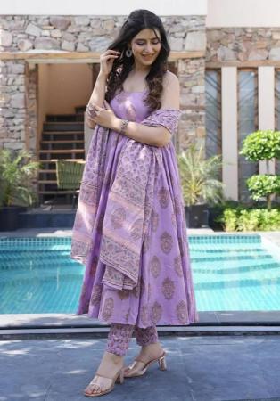 Picture of Chiffon Medium Purple Readymade Salwar Kameez