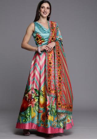 Picture of Nice Silk Light Blue Lehenga Choli