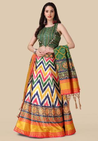 Picture of Alluring Satin & Silk Sea Green Lehenga Choli