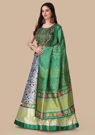 Picture of Pretty Satin & Silk Cadet Blue Lehenga Choli