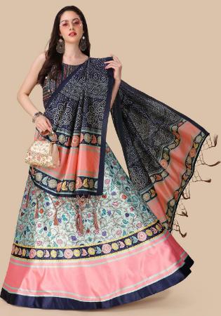 Picture of Excellent Satin & Silk Light Blue Lehenga Choli