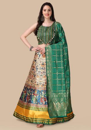 Picture of Grand Satin & Silk Cadet Blue Lehenga Choli