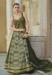 Picture of Fine Silk Dark Olive Green Party Wear Gown