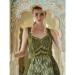 Picture of Fine Silk Dark Olive Green Party Wear Gown