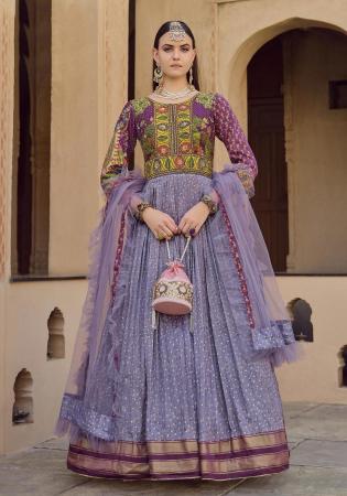 Picture of Beauteous Silk Light Slate Grey Party Wear Gown