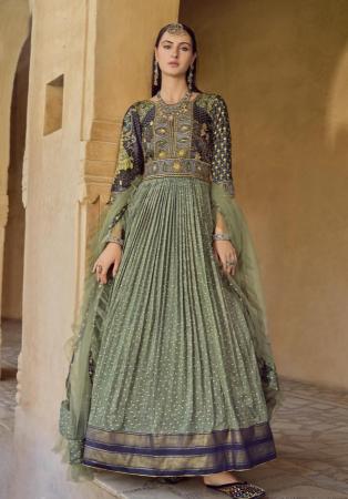 Picture of Radiant Silk Medium Sea Green Party Wear Gown