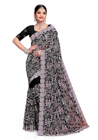 Picture of Resplendent Georgette Black Saree