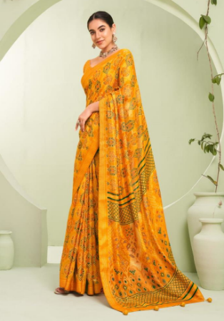 Picture of Splendid Georgette Golden Rod Saree