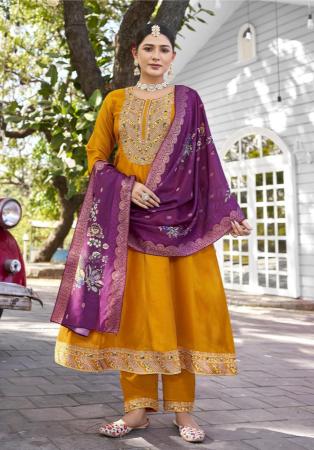 Picture of Charming Silk Orange Readymade Salwar Kameez