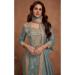 Picture of Chiffon Slate Grey Straight Cut Salwar Kameez