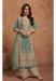 Picture of Chiffon Dark Slate Grey Straight Cut Salwar Kameez