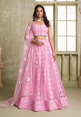 Picture of Elegant Net Pale Violet Red Lehenga Choli
