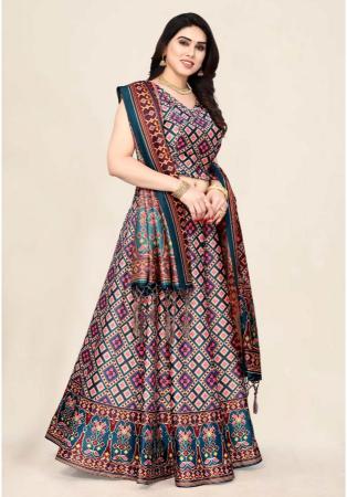 Picture of Enticing Silk Slate Grey Lehenga Choli