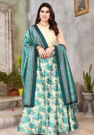 Picture of Beautiful Silk Beige Lehenga Choli