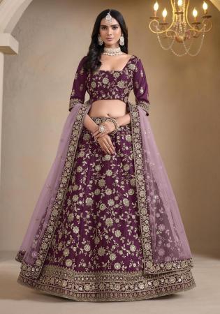 Picture of Fascinating Silk Brown Lehenga Choli