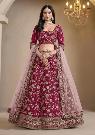 Picture of Lovely Silk Maroon Lehenga Choli