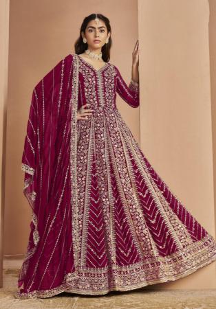 Picture of Ideal Georgette Pink Anarkali Salwar Kameez