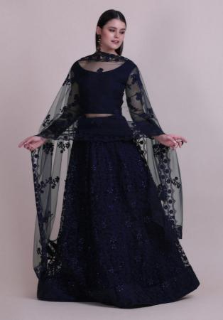 Picture of Graceful Net Dark Slate Grey Lehenga Choli