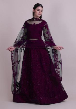 Picture of Graceful Net Purple Lehenga Choli